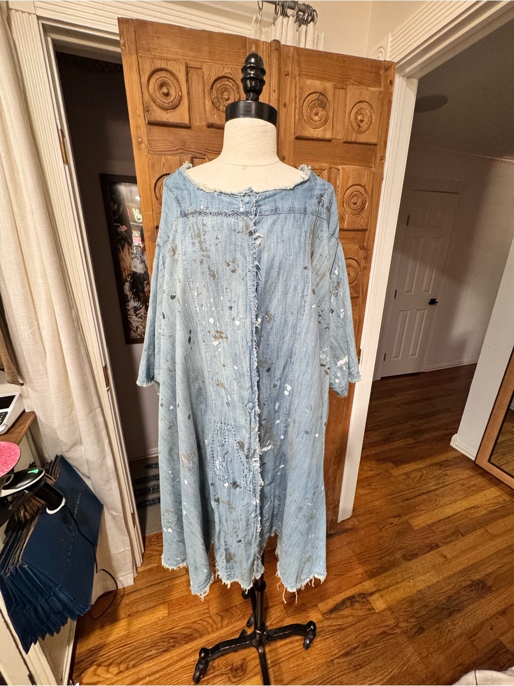 Magnolia Pearl Light Blue Distressed Denim Coat